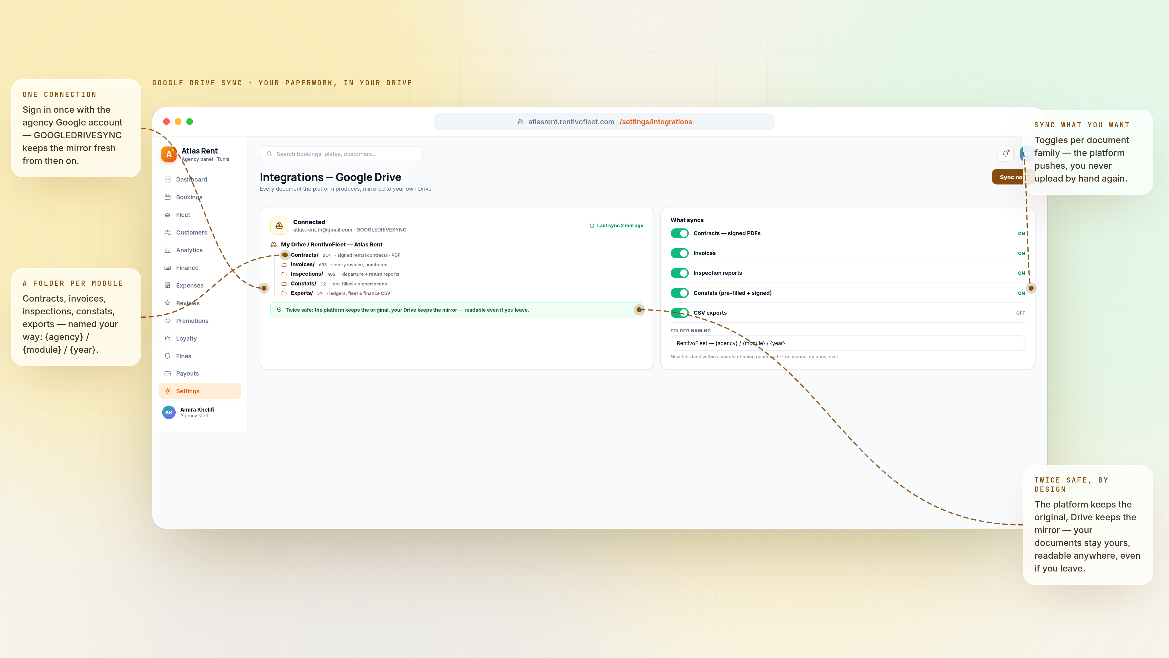 Google Drive Sync — first screen
