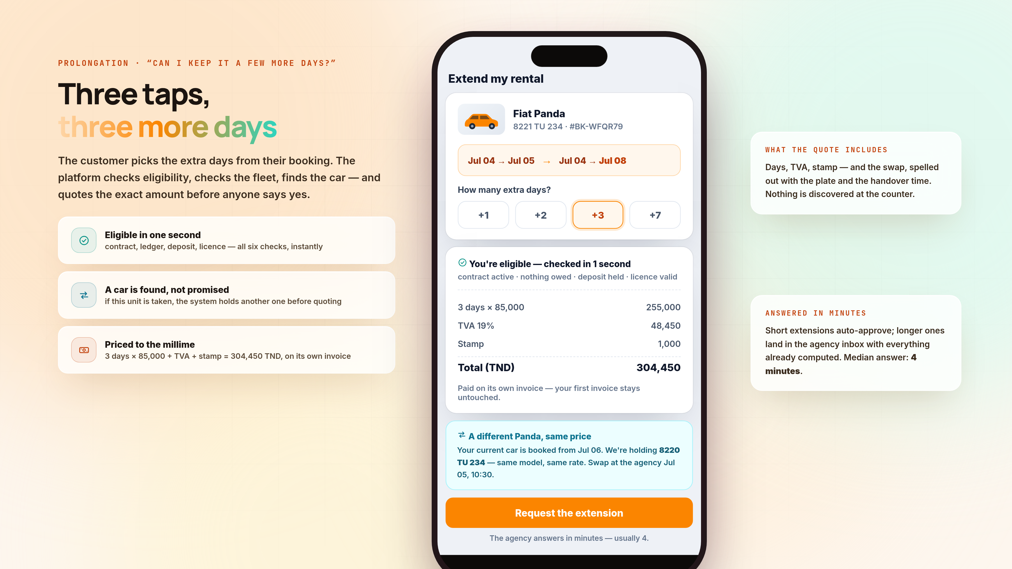 Prolongation & Smart Swap — first screen